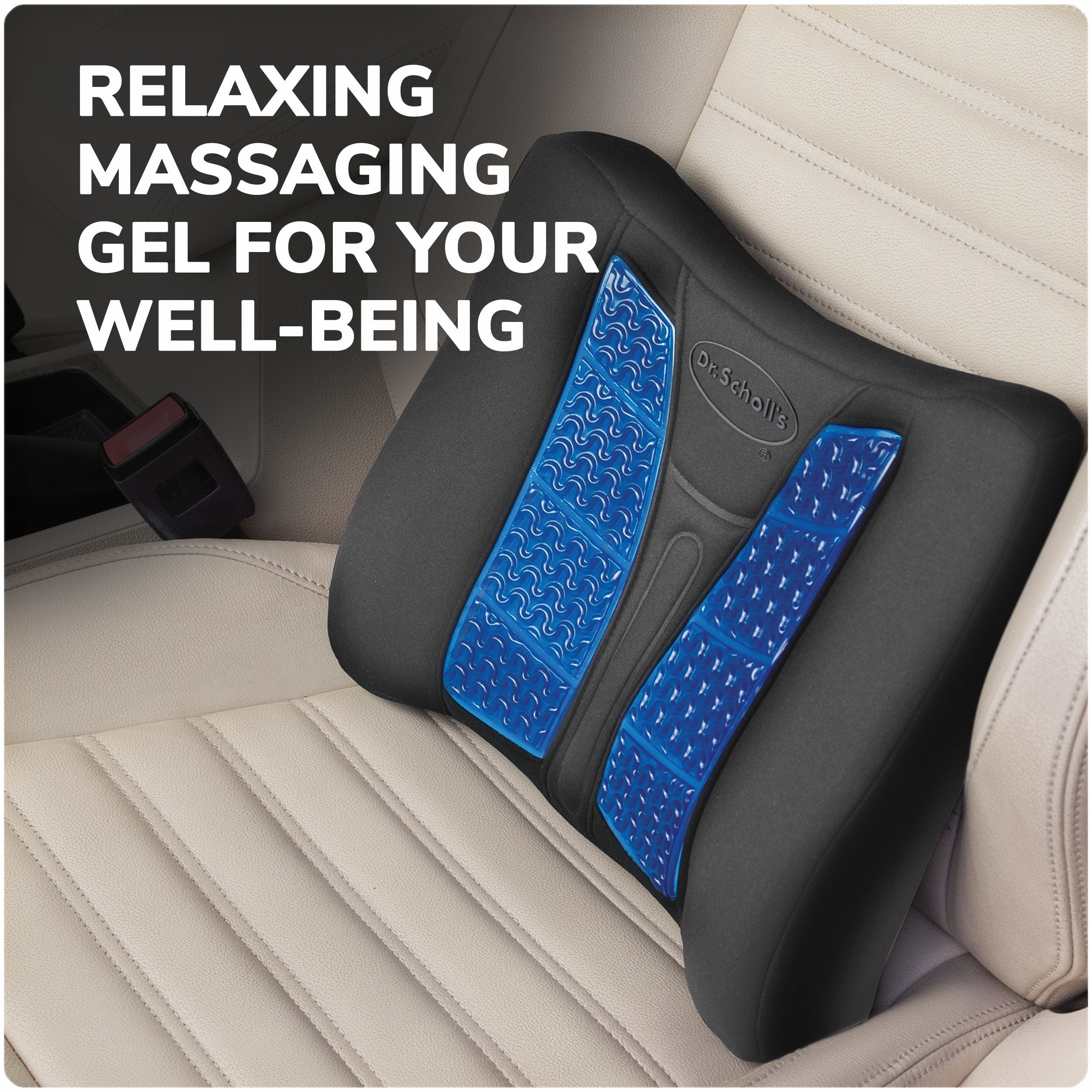 Dr. Scholl’s Black Massaging Gel Lumbar Seat Cushion, 46101WDI, 2.38 lb