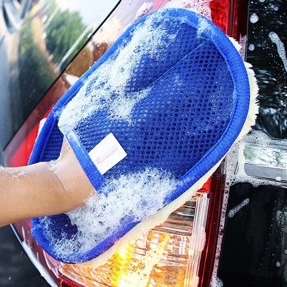 Car Wash Clean Sponge Brush Glass Cleaner Blue Wave Car Wash Triangle Car Cleaning Wipes Interior Leather