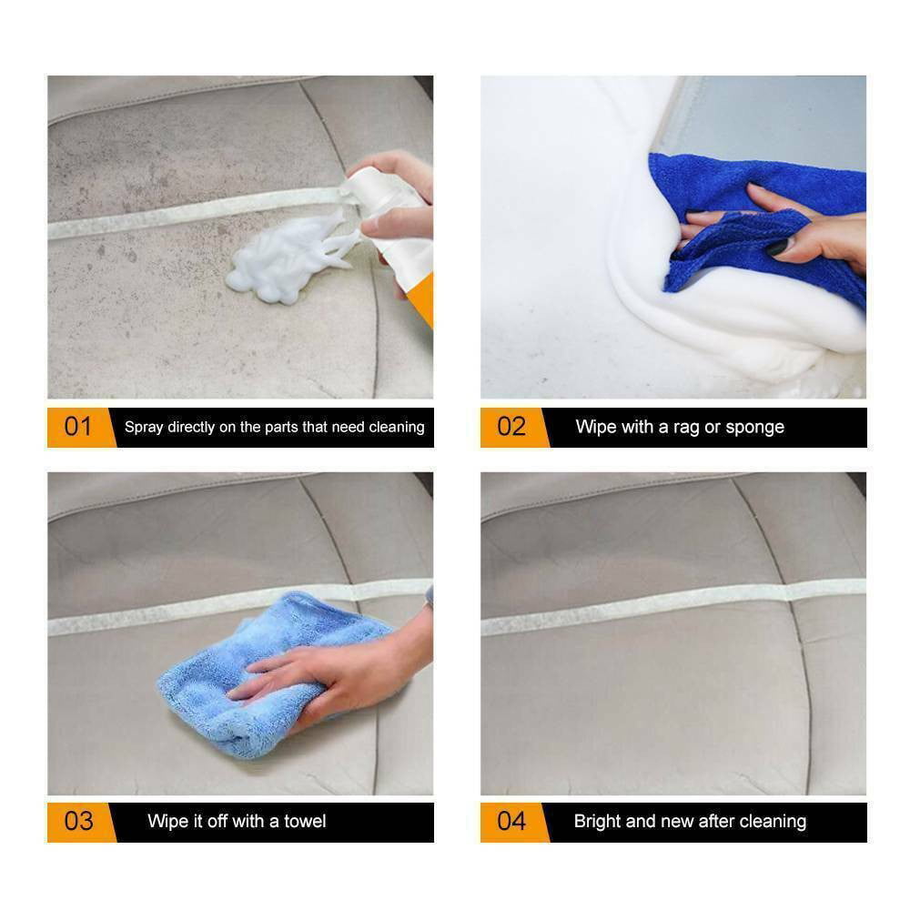 30ML Car Cleaner Foam Wax Shampoo Sofa Seat Upholstery Carpet Dry Stain Remover