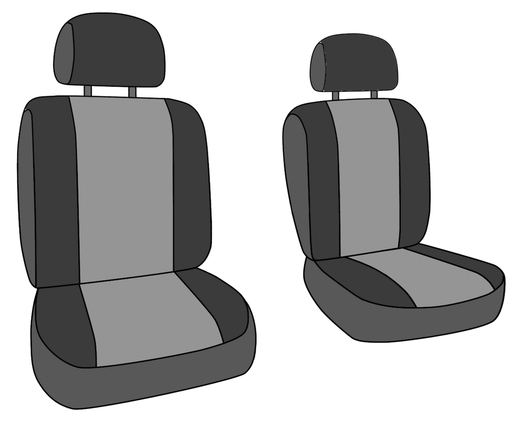 CalTrend Front NeoSupreme Seat Covers for 2014-2020 Chevy/GMC Tahoe|Sierra|Silverado|Suburban 1500-3500 - CV524-08NN Lt Grey Insert with Black Trim