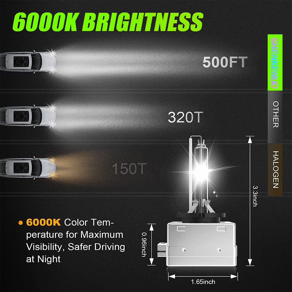 D3S HID Headlight Xenon Bulbs for Jeep Grand Cherokee 2014-2020 High/Low Beam 6000K White,2pcs