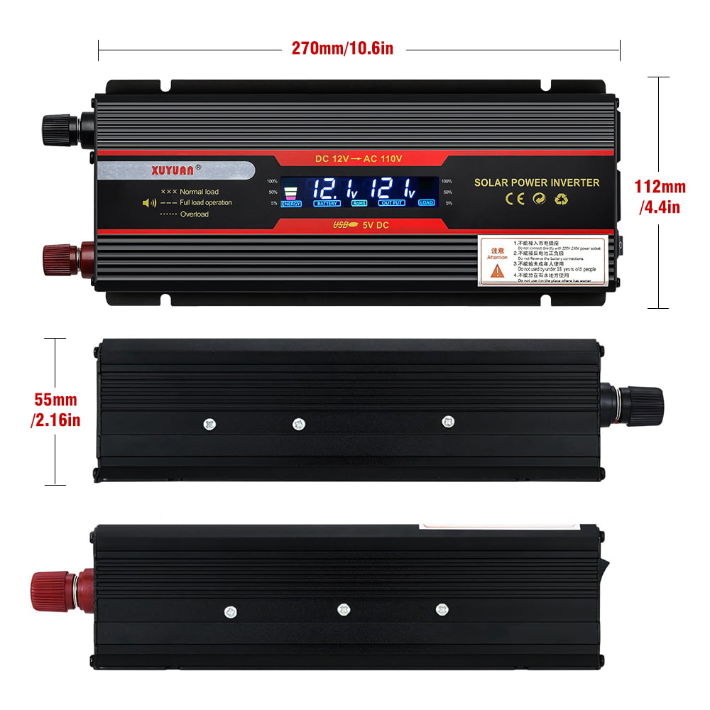 DFITO Power Inverter 6000W Modified Sine Wave Inverter DC 12V to AC 110V Car Converter for Car RV Truck Boat Travel Camping