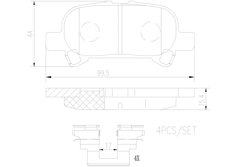 Brembo P83110N NAO BRAKE PADS Fits select: 2002-2003,2005 TOYOTA CAMRY LE/XLE/SE