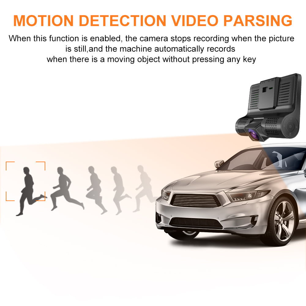 Dash Cam Front and Rear Dual Dashcam, 4 inch Touch-Screen Car Dashboard Camera Full HD 170°Wide Angle Backup DVR Recorder with Night Vision G-Sensor Parking Monitor Loop Recording Motion Detection