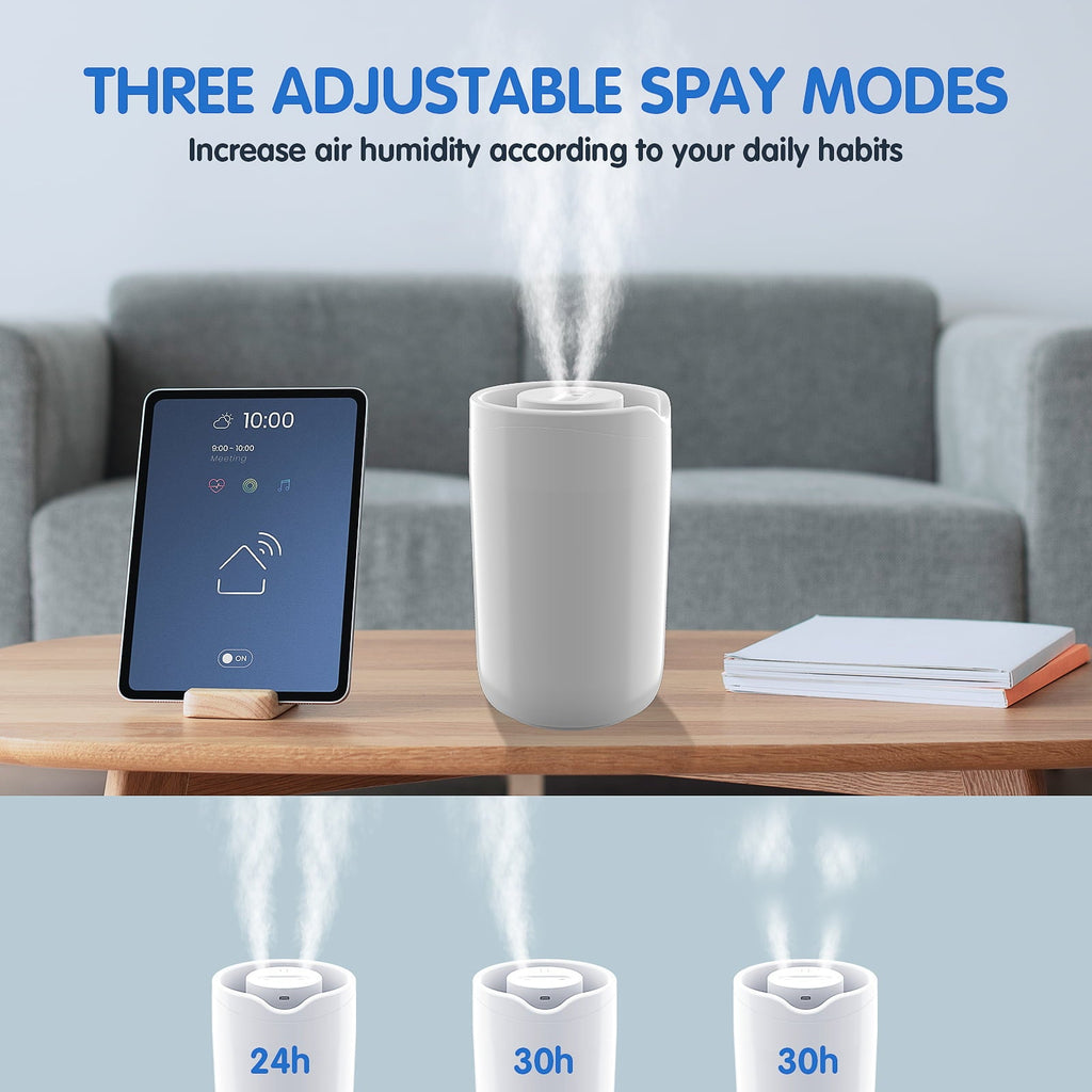 MASBRILL Humidifiers for Bedroom, 2.5L Cool Mist Humidifier for Baby, Small Air Humidifier, White