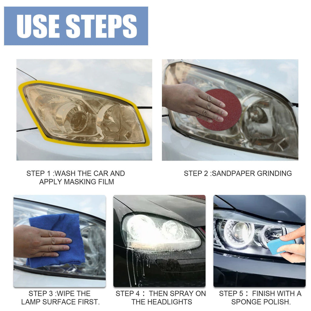 Vntub Auto Headlight Restoration Liquid, Car Headlight Scratch Restoring Fluid Headlight Repair Polish Cleaner For Polishing, Restoring Dull Yellow Headlamp 100ml