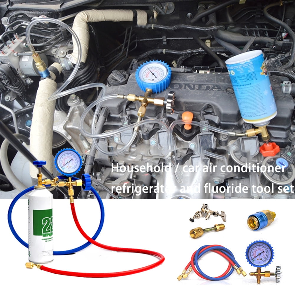 Virwir R22 R13 4A R4 10A Refrigerant Household Car Air Conditioning Fluoride Adding Tool Kit Freon Common Cool Gas Meter Car Air Conditioning Freon Common Cool Gas Meter