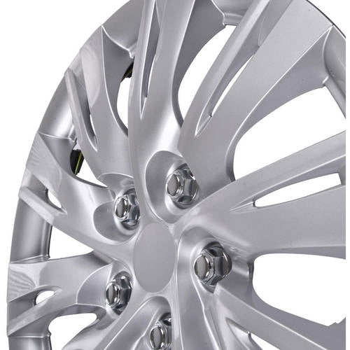 BDK 2012, 2013 Toyota Camry Style Hubcaps Wheel Cover, 16" Silver Replica Cover, 4 Pieces, ABS Plastic