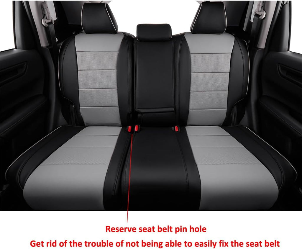 EKR Custom Fit CRV Seat Covers for Honda CRV EX,EXL,Hybrid 2023 2024 - Full Set Breathable Leather Auto Seat Covers(Black with Gray)