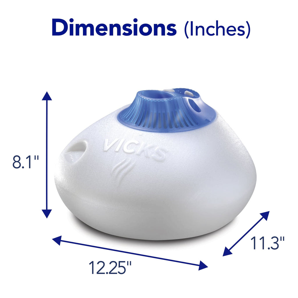 Vicks Warm Steam Vaporizer Humidifier, 600 sq ft, White, V150RYUPC