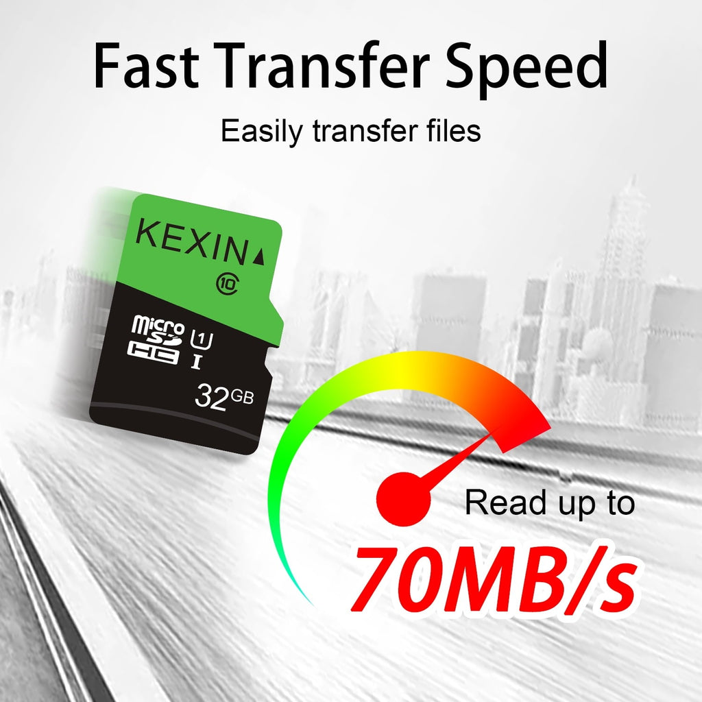KEXIN Micro SD Card 32GB Memory Card with Adapter Class 10 UHS-I for Phone / Tablet / Camera / Drone / Dash Cam / Nintendo Switch, 5 Pack