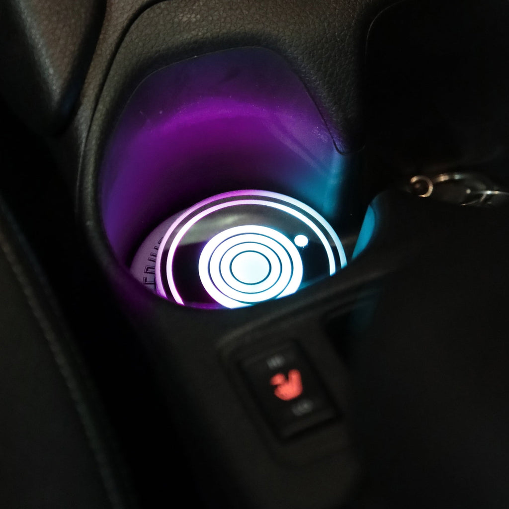 Monster LED 2 Pack Multi-Color LED Cup Holder Light, Universal Car Compatibility, Smart Sensor
