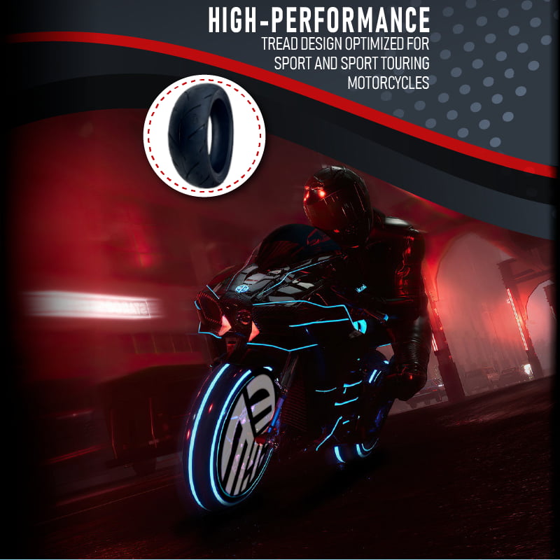 190/55-17 & 120/70-17 MMT® Motorcycle Tire SET 190/55ZR17 + 120/70-17 (DOT 2123)