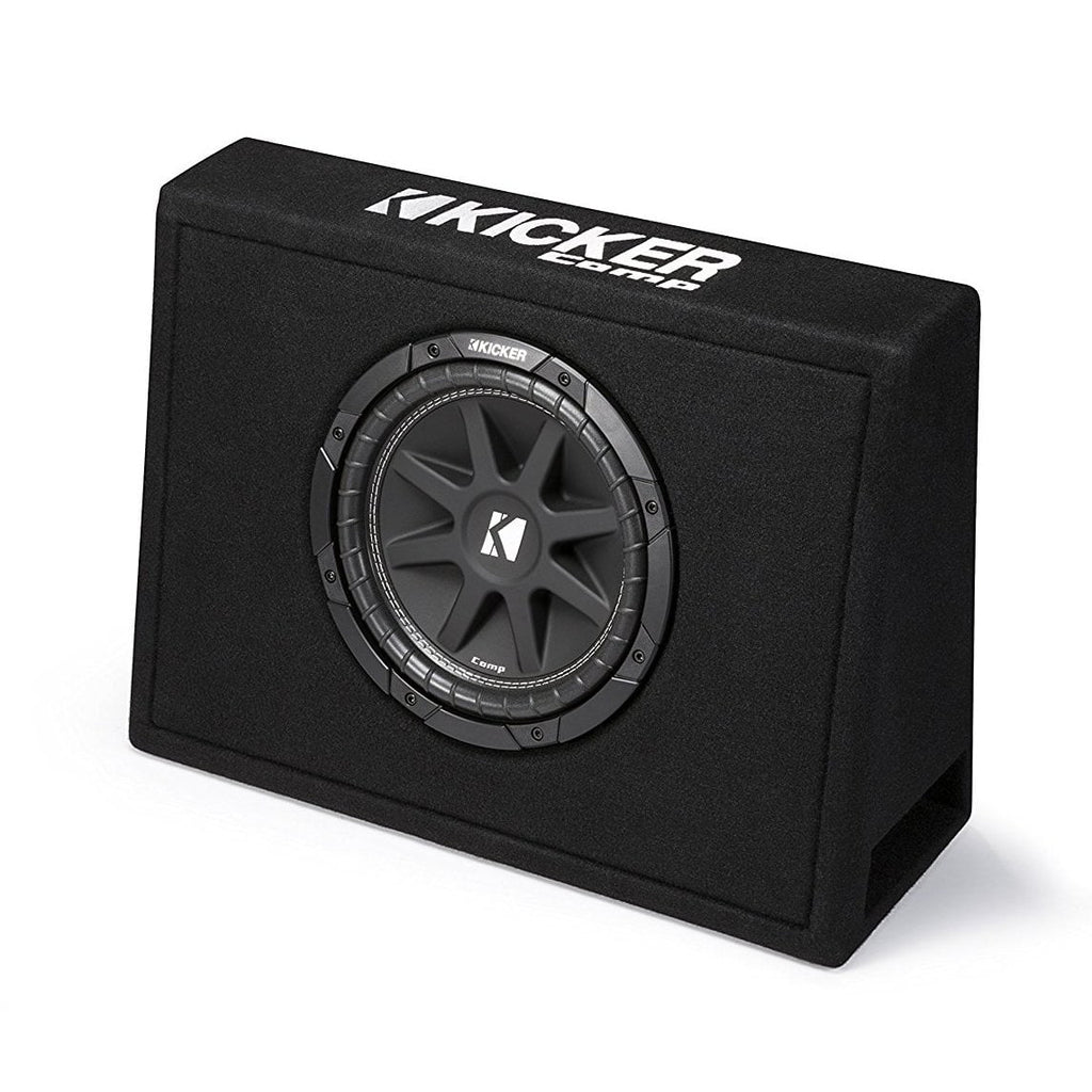 43TC104 KICKER Comp 10" (25cm) Sub in Thin Profile Encl, 4-Ohm