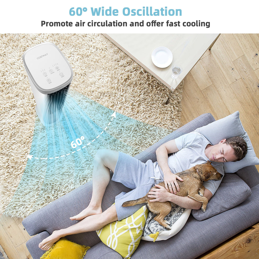 Costway 3-In-1 Portable Evaporative Air Cooler 40'' Bladeless Cooling Tower Fan w/Timer White
