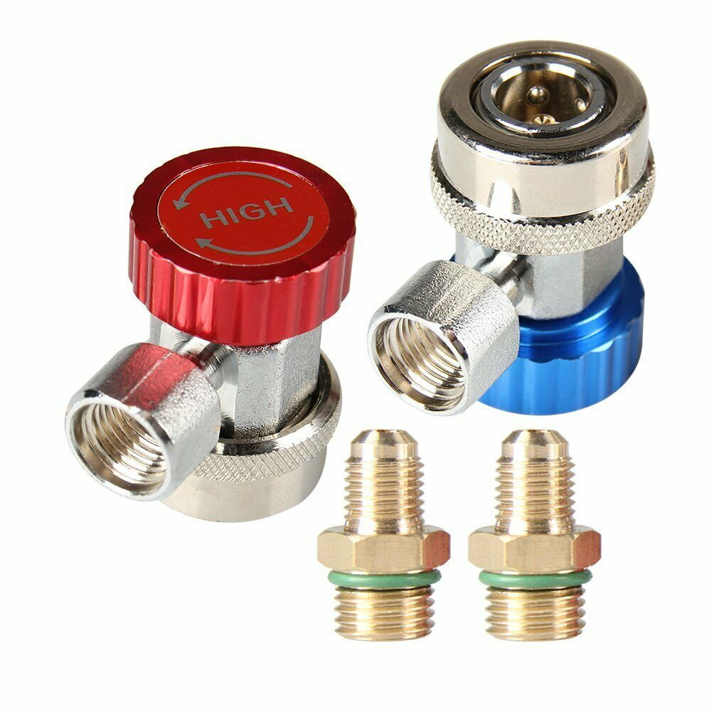 A/C R134A Quick Coupler Adapter Manifold Connector 1/4" SAE HVAC High & Low Side