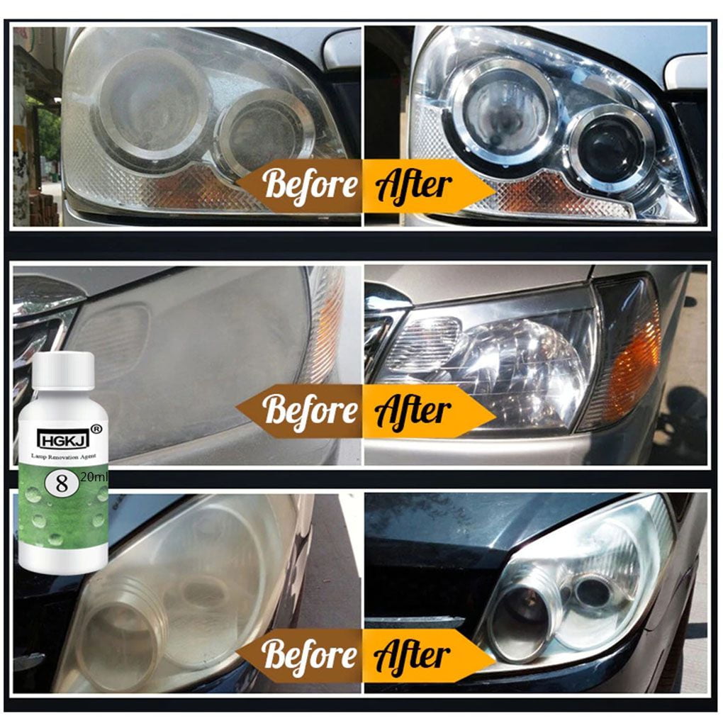 HGKJ-8 Car Headlight Headlamp Cleaner Renewer Renovation Scratch Repair Lens Side Mirror Polish 20ml