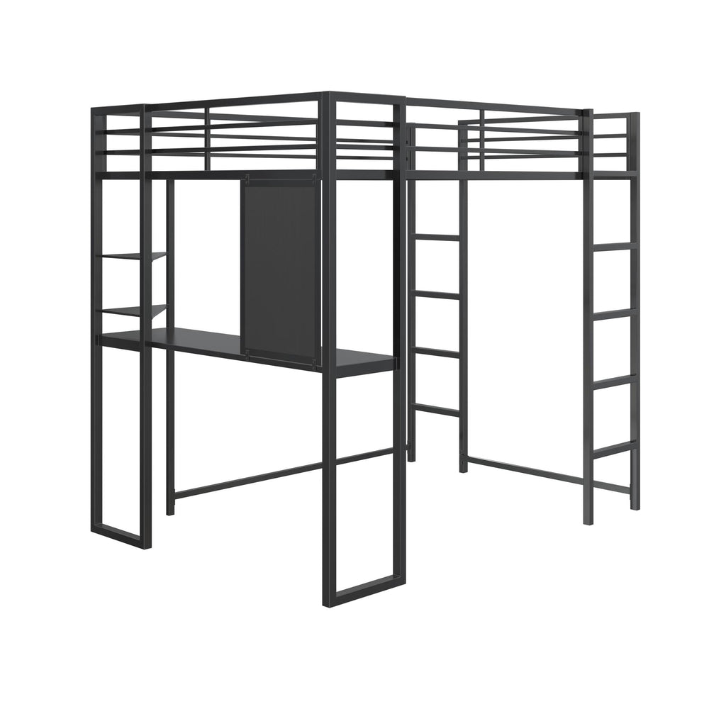 Teen Novogratz Hunter Full Size Metal Loft Bed, Black