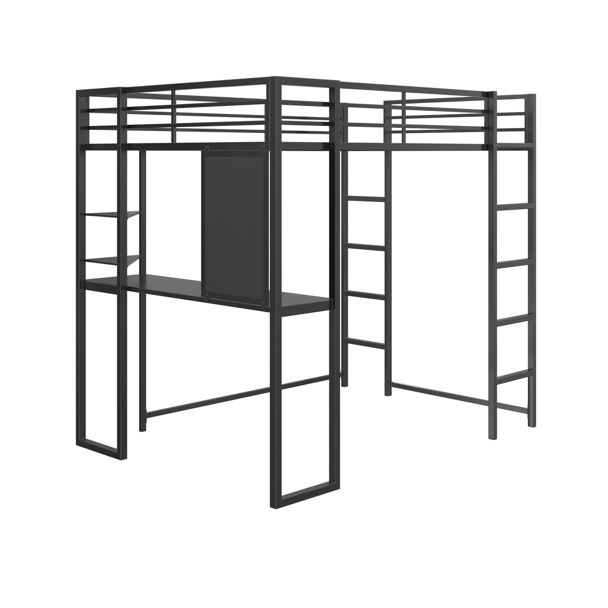 Teen Novogratz Hunter Full Size Metal Loft Bed, Black