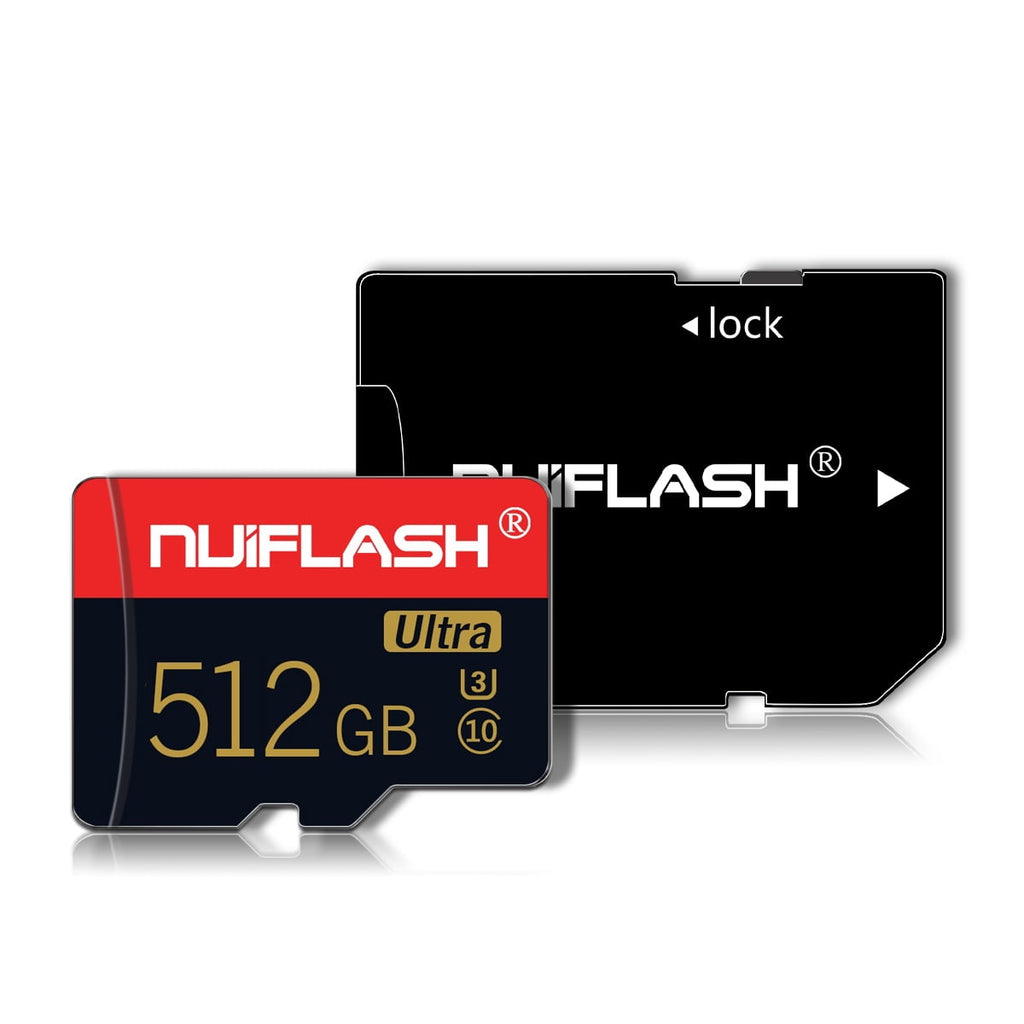 nuiflash 512GB Micro SD Card Class 10 Memory Card with a Adapter for Nintendo Switch, Android Smartphone,Digital Camera(Black&Red)