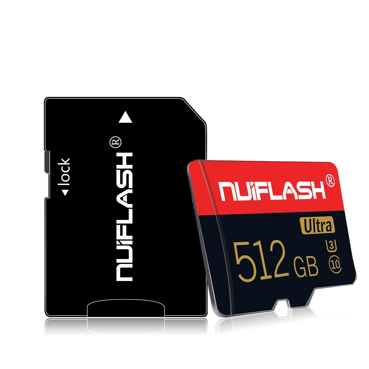 nuiflash 512GB Micro SD Card Class 10 Memory Card with a Adapter for Nintendo Switch, Android Smartphone,Digital Camera(Black&Red)