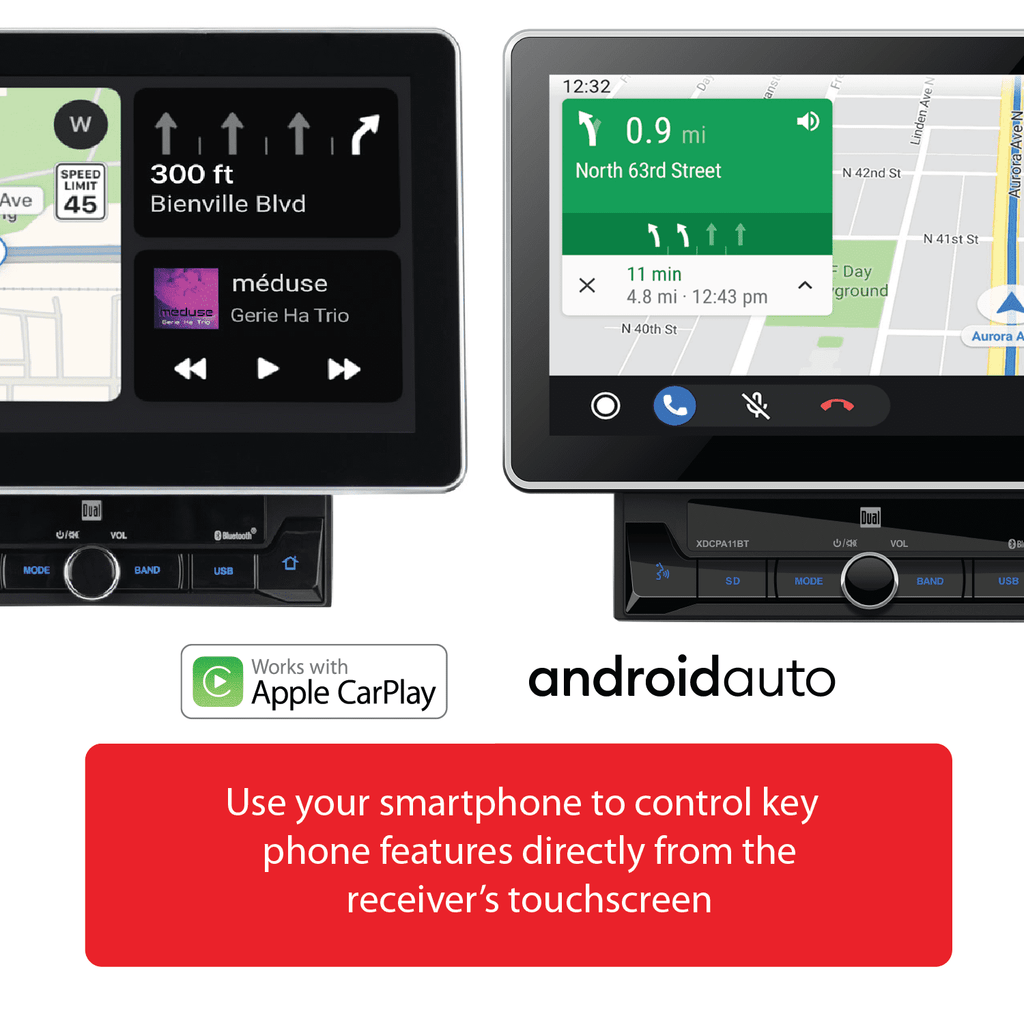 Dual Electronics XDCPA11BT 10.1 Inch, Car Stereo Head Unit, Double DIN Certified Apple CarPlay Android Auto with Bluetooth