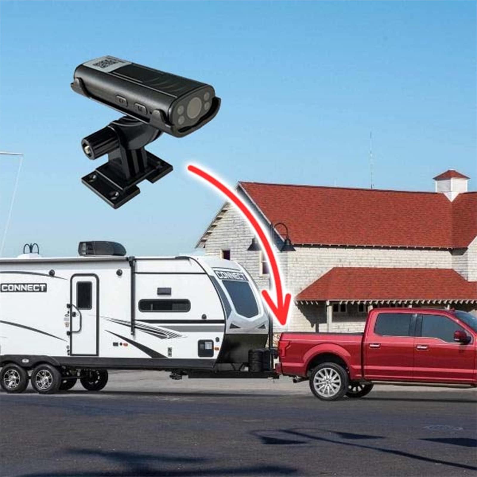 RV Trailer Wireless Backup & Hitch Camera,Wireless Dual Back Up Camera Parking Assistance Night Vision Waterproof Rear View Camera with Monitor for Car RV Truck and Trailer Bus