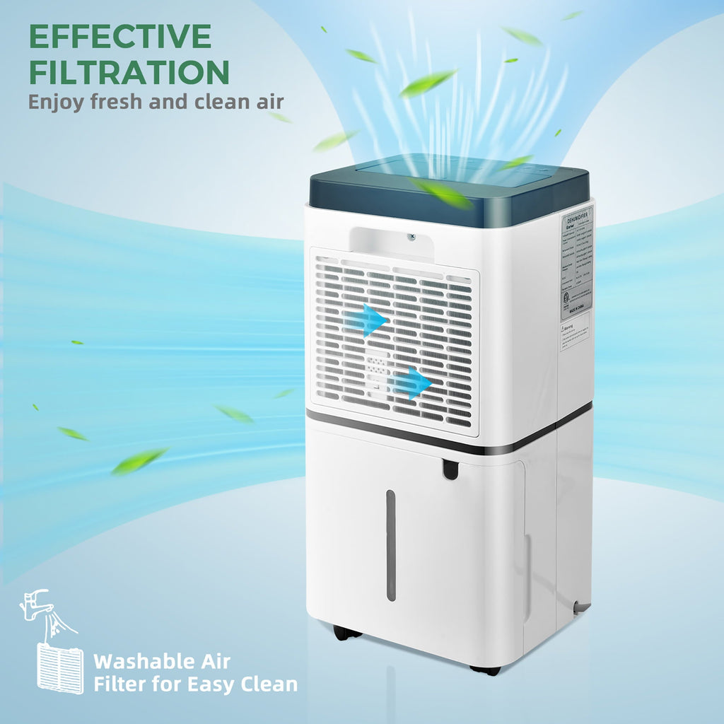 Costway 1500 Sq. Ft Portable 24 Pints Dehumidifier To Large Room with 3 Color LED Light