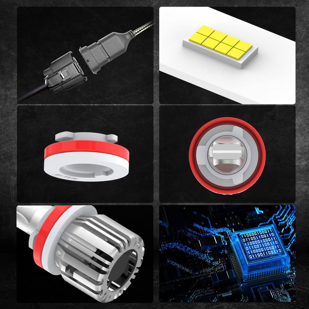 Lasfit H8 H9 H11 LED Headlight Bulbs,High/Low Beam/Fog Light H11 LED Bulbs 50W 5000LM 6000K | 2 Bulbs
