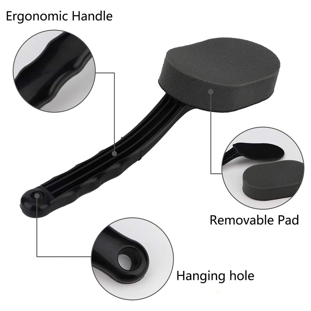 NUOLUX Tire Shine Applicator Tire Dressing Sponge Brush Tire Detail Sponge with Handle