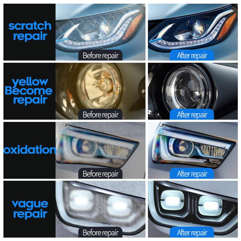 JTWEEN Speed Headlight Lens Restorer Kit - Heal and Seal