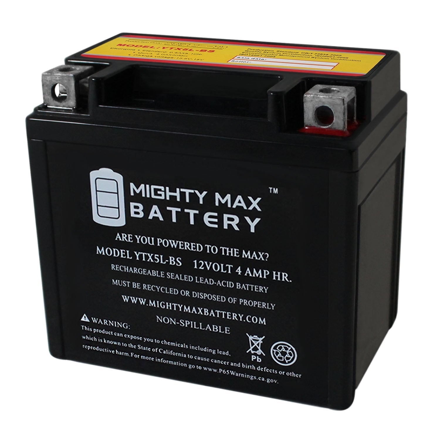YTX5L-BS Replacement for OEM Motorcycle Battery 12V 4AH 80CCA