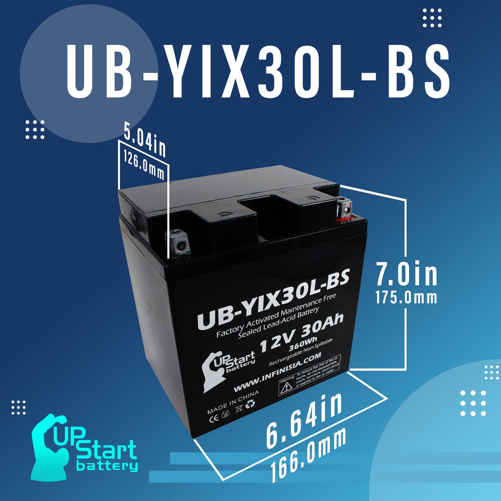 UB-YIX30L-BS Battery Replacement for 2013 Harley-Davidson CVO FLH (Touring) 1803 CC Motorcycle - Factory Activated, Maintenance Free, Motorcycle Battery - 12V, 30AH, UpStart Battery Brand