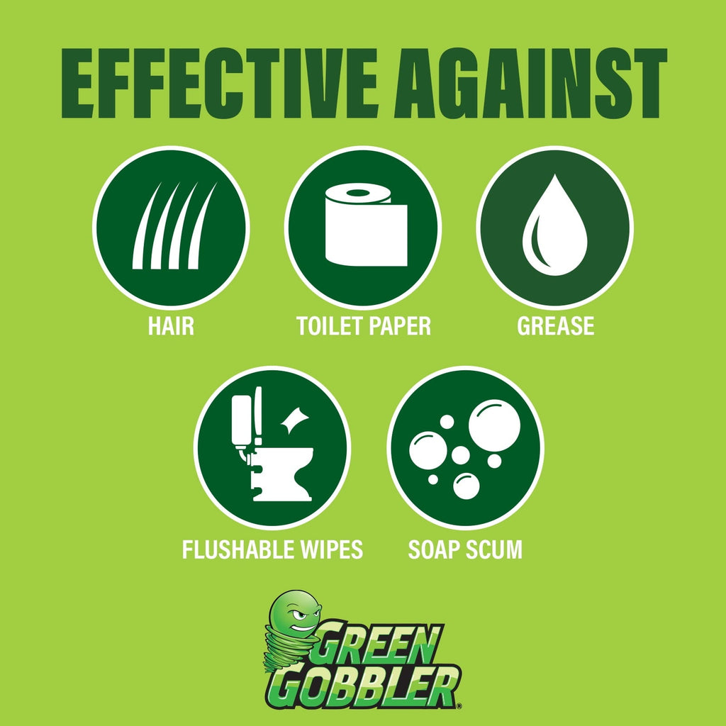 Green Gobbler Drain Clog Remover & Cleaner for Toilets, Sinks, Showers  Septic-Safe,  31 oz