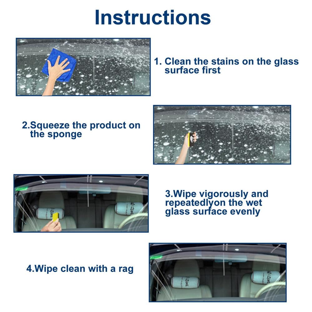 Tohuu Car Glass Polishing Compound Glass Coat Paint Protection 50ml Ceramic Coating Windshield Hydrophobic Protection For Glass With Sponge Car Exterior Restorer Waterless Car Wash. competent