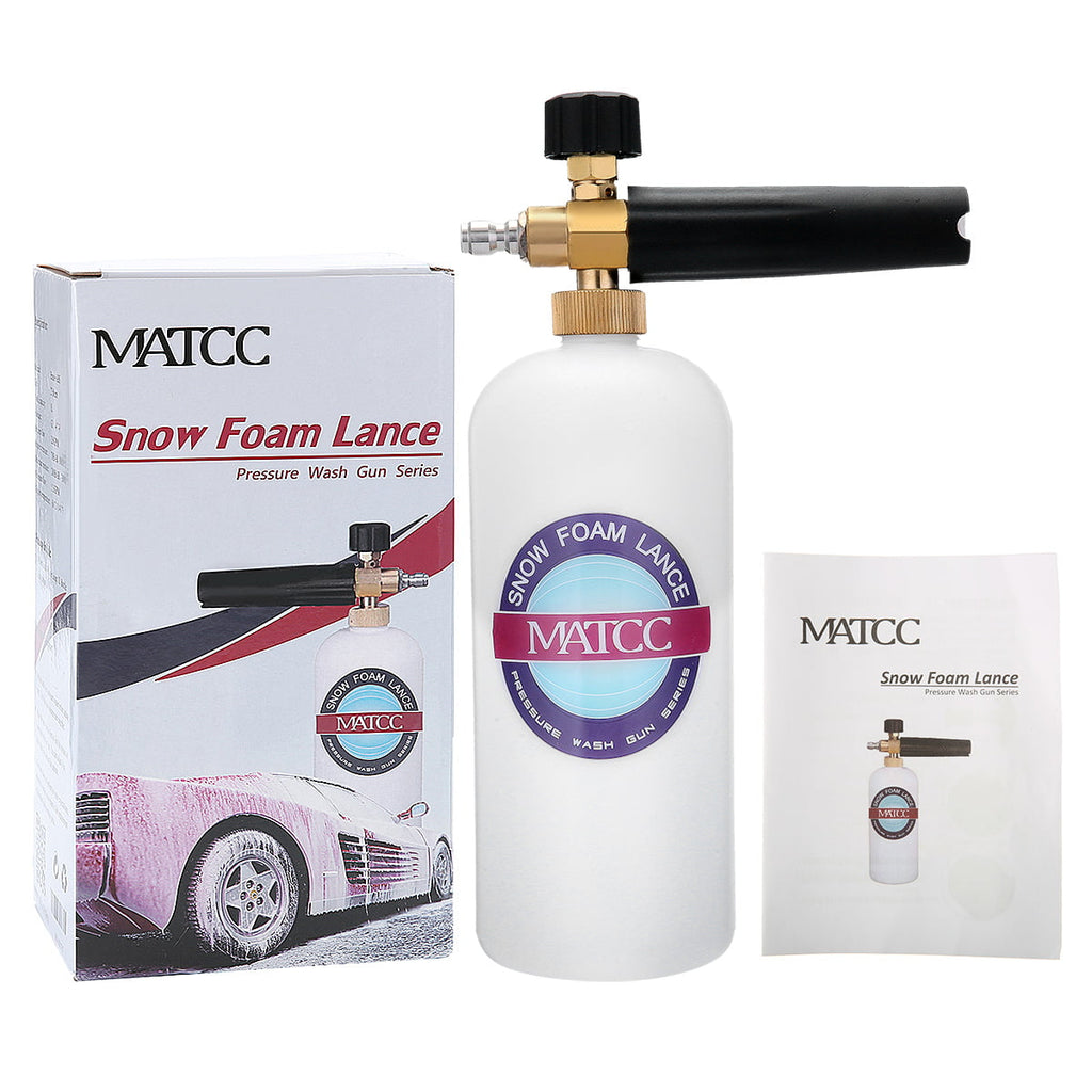 MATCC Adjustable Car Foam Cannon I, Snow Foam Lance Fit 1/4" Quick Connector Wash Gun for Pressure Washer Jet Car Cleaning (0.26gal)