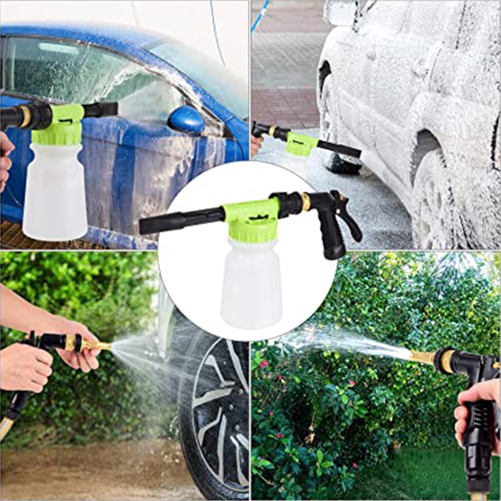 Swtroom Car Wash Foam Gun, Car Wash Soap Spray with 3/8 "Brass Connector, Double Filtration, Grade 6 Foam Concentration (Green)
