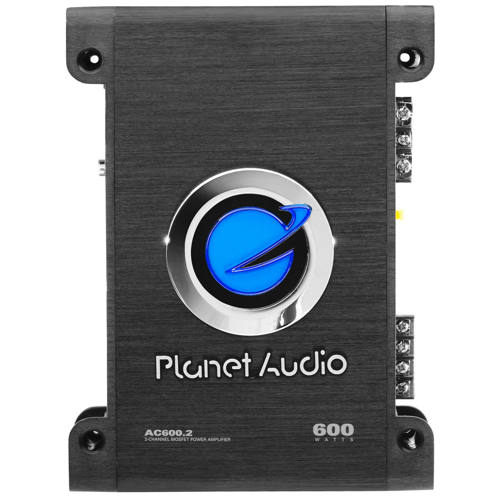 Planet Audio AC600.2 Anarchy Series Car Audio Amplifier - 600 High Output, 2 Channel, Class A/B, High/Low Level Inputs, High/Low Pass Crossover, Bridgeable, Full Range, For Stereo and Subwoofer