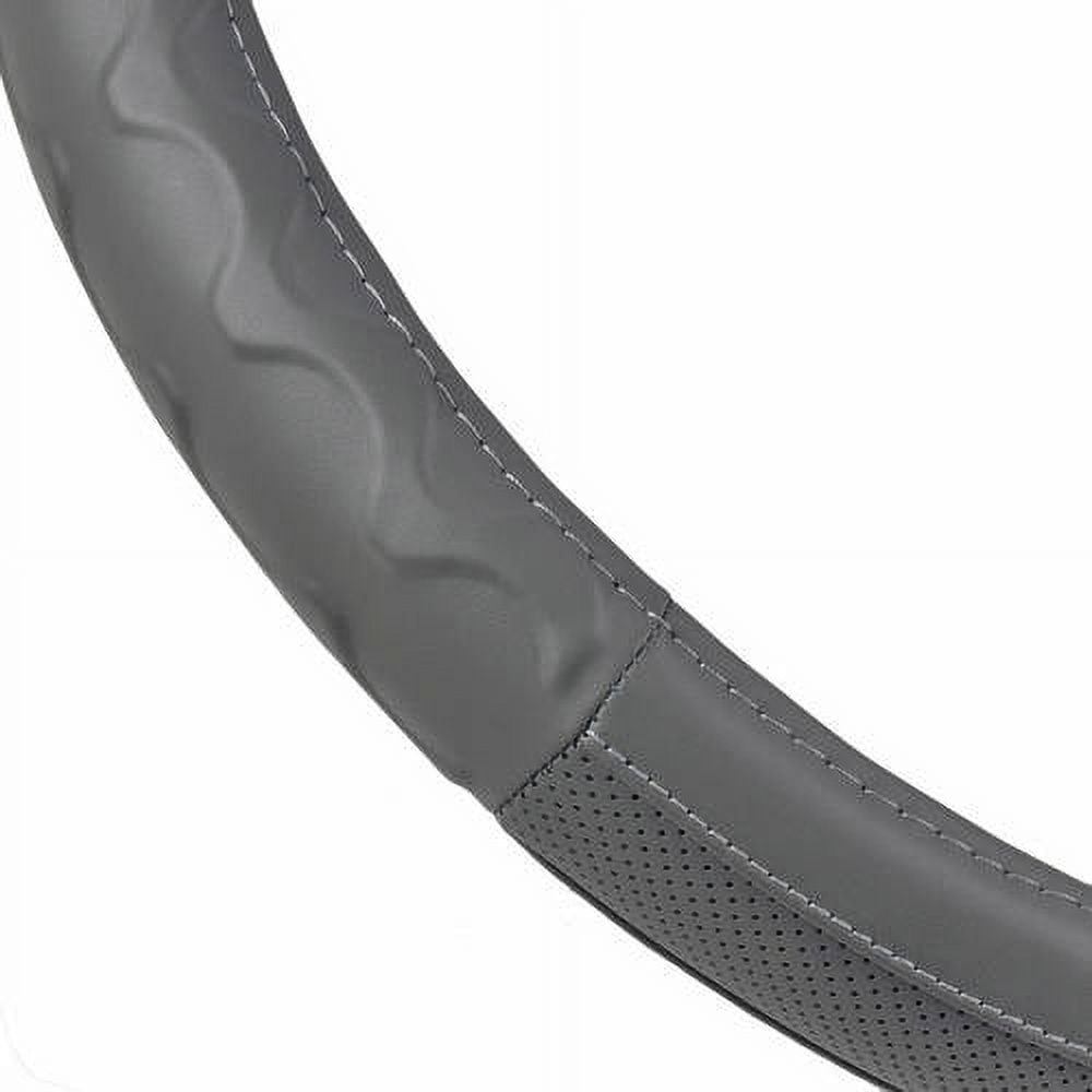 BDK Motor Trend Big Rig Car Steering Wheel Cover, Truck Trailer 18" Wheel, Black Beige Gray