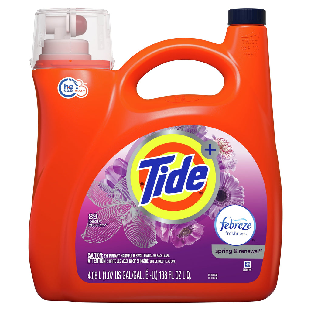 Tide Spring & Renewal HE, 89 Loads Liquid Laundry Detergent 138 fl oz