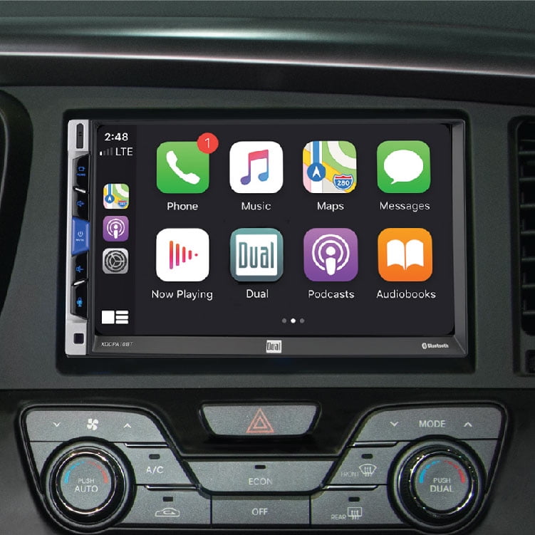 Dual Electronics XDCPA10BT 7 Inch Double DIN Car Stereo, Certified Apple CarPlay Android