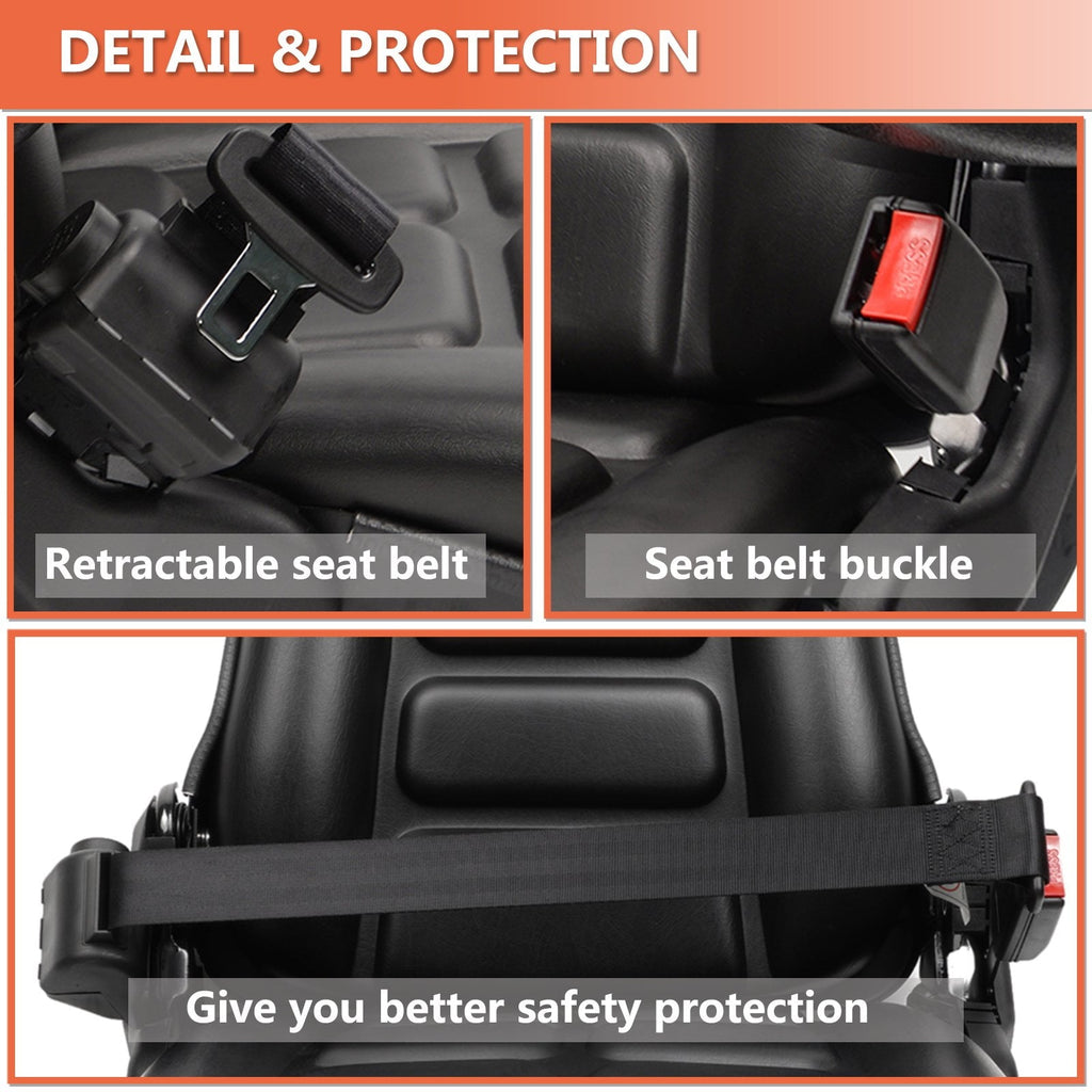 TICSEA Universal Heavy Duty Forklift Seat with Mechanical Suspension, Equipped with Adjustment Arm Rest, Seat Belt for Tractor Excavator Skid Steer