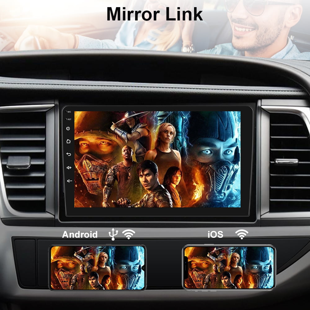 Podofo Android 12 Double 2 Din Car Stereo Radio 10.1'' HD Touch Screen 1080P 10 inch Car Multimedia Player Head Unit Bluetooth WIFI GPS USB FM Receiver Mirror Link, with Rearview Camera