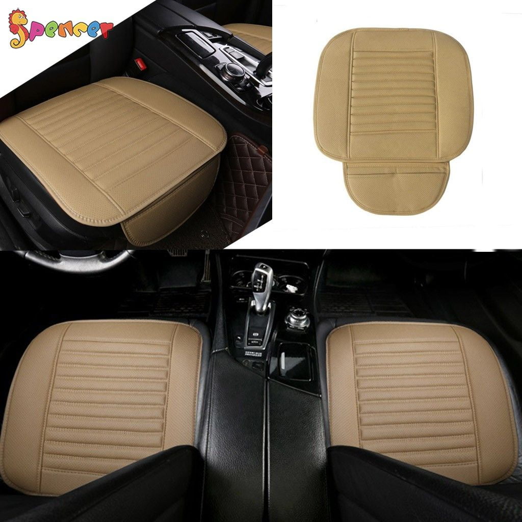 Spencer 1PC Car Seat Cushion Breathable Car Interior Seat Cover Cushion PU Leather 3D Front Pad Mat for Auto Supplies Office Chair "Grey"