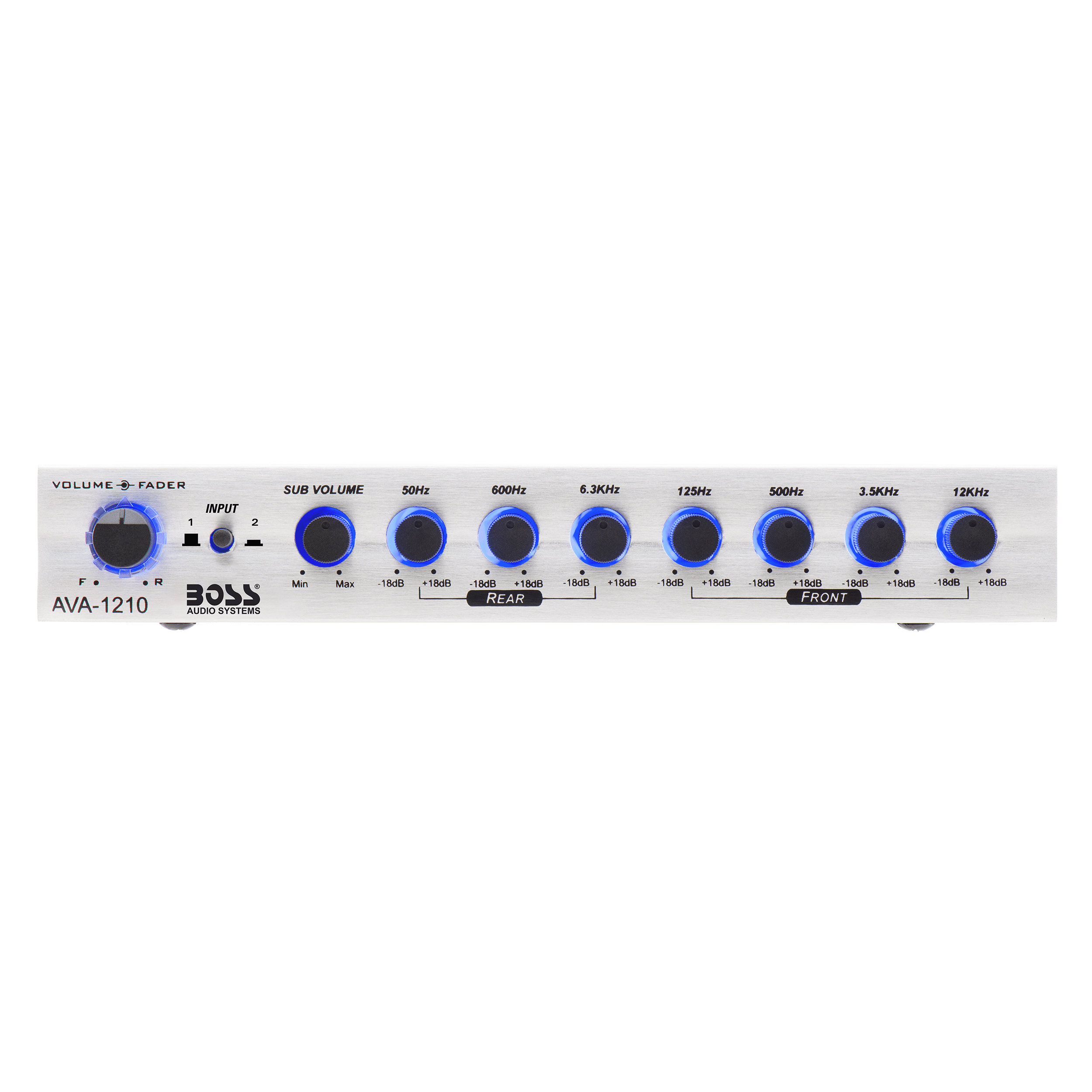 BOSS Audio Systems AVA1210 Car Audio Equalizer 7 Band Pre-Amp With Gold-Plated Front/Rear and Subwoofer Outputs, DPS Processor