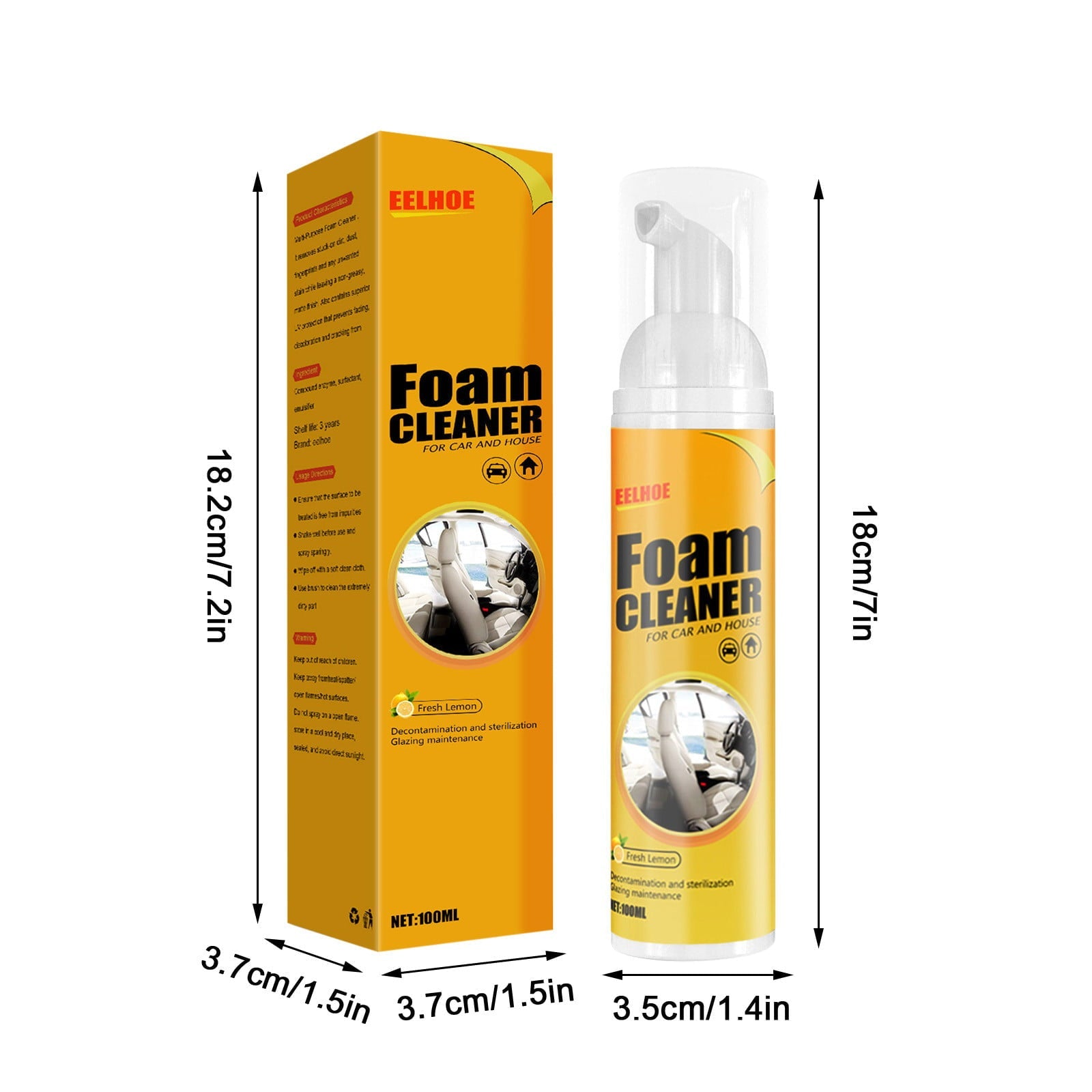 All-Purpose Foam Cleaner Spray Cleaning Artifact Strong Foam, Super Cleaner, Safe for Cars, Trucks, SUVs, Motorcycles, RVs & More, Car Wash Foam, Multi-functional Cleaner
