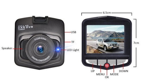 Elegant Choise Dash Cams Front Car Camera with Night Vision G-Sensor 1080P 2.4", Black