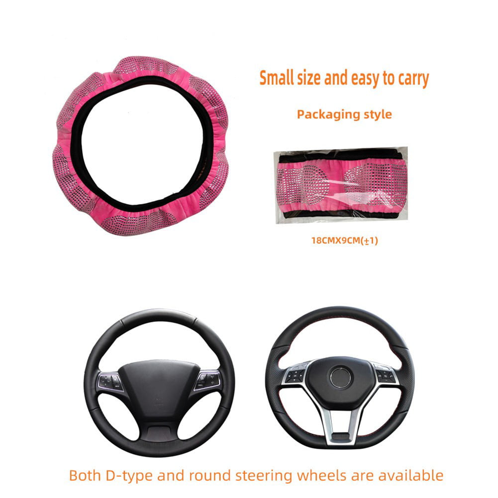 Gerich Universal Bling Diamond Car Steering Wheel Cover 15\'\'/38cm for Car Accessories
