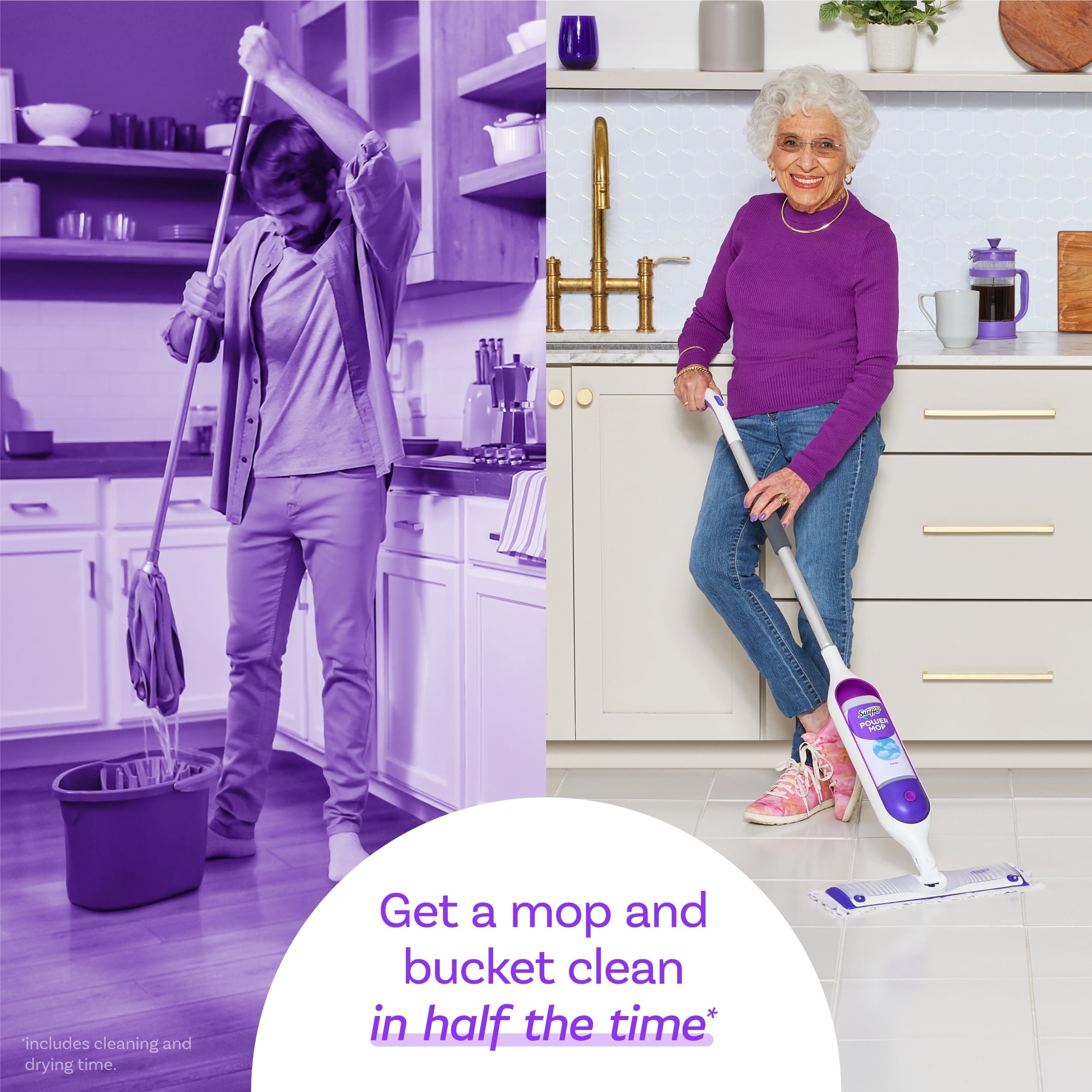Swiffer Power Mop Multi-Surface Mopping Pad Refills, 8 Count Mop Heads.