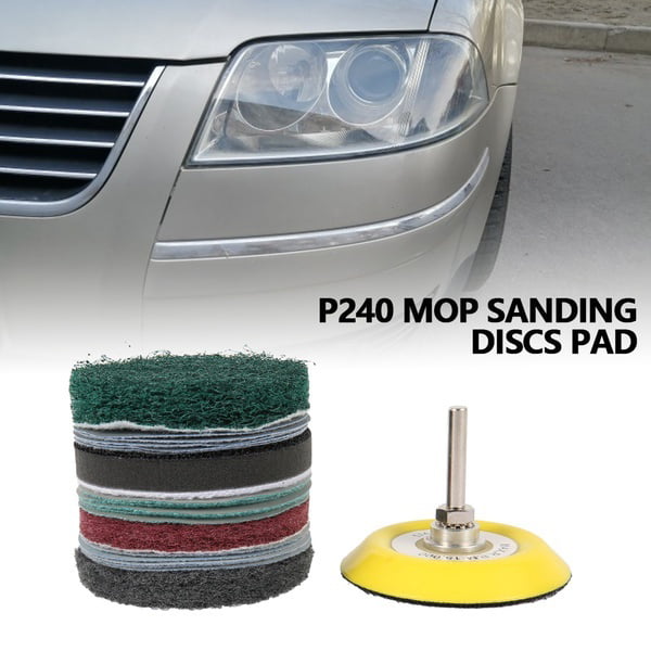 ODOMY DIY Car Lights Kit Polishing Restoration & Headlight Repairing Set P240 Mop Sanding Discs Drill Adapter